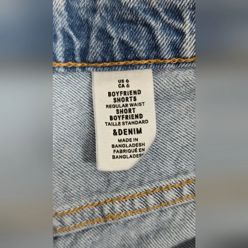 & Denim By H & M Boyfriend Shorts Distressed Women's Regular Waist Size 6